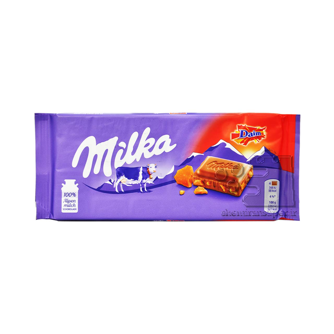شکلات شیری با کارامل کرانچی 100 گرم دایم میلکا - milka