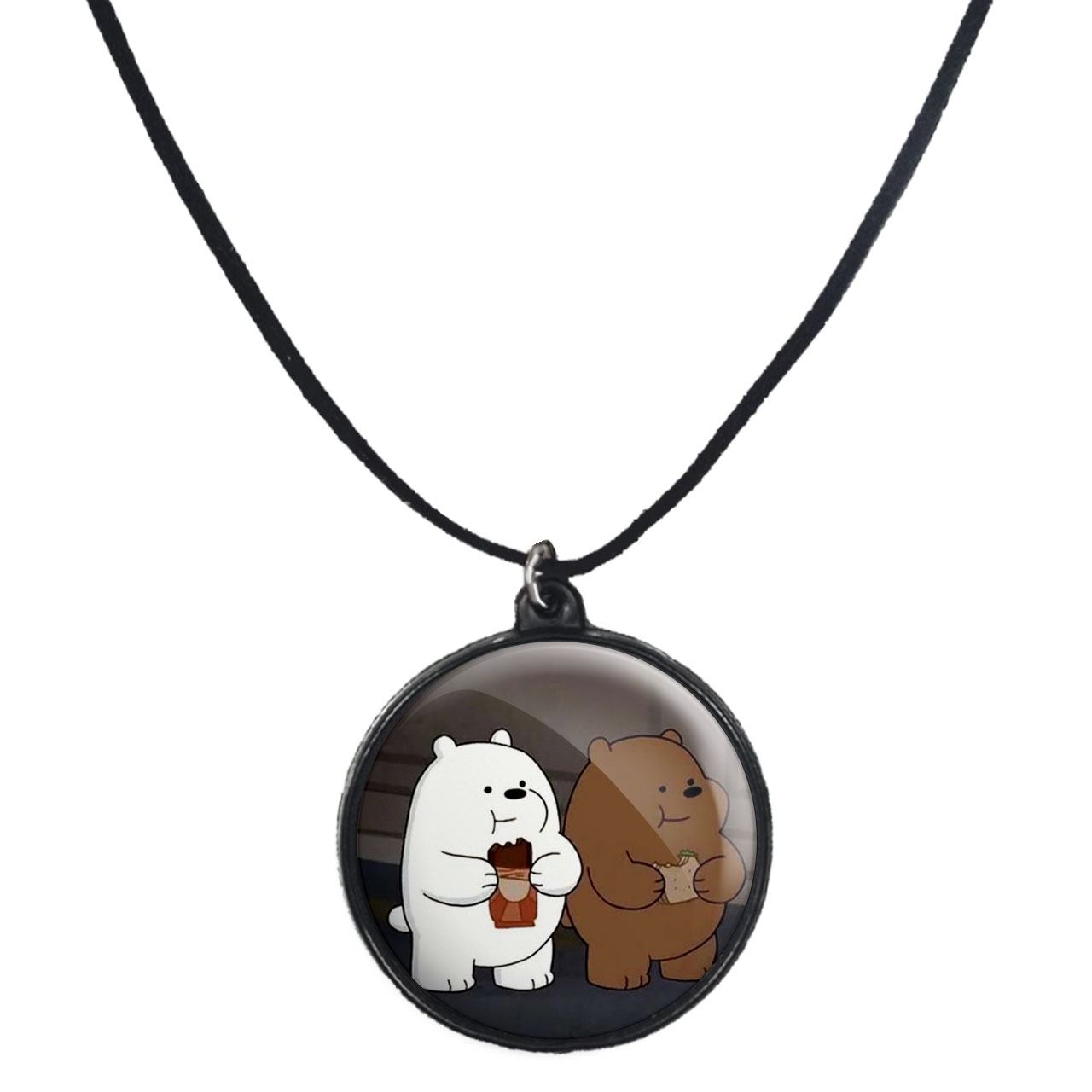 گردنبند پرمانه طرح خرس‌های کله‌فندقی کد pmb.10199 مدل دو طرفه