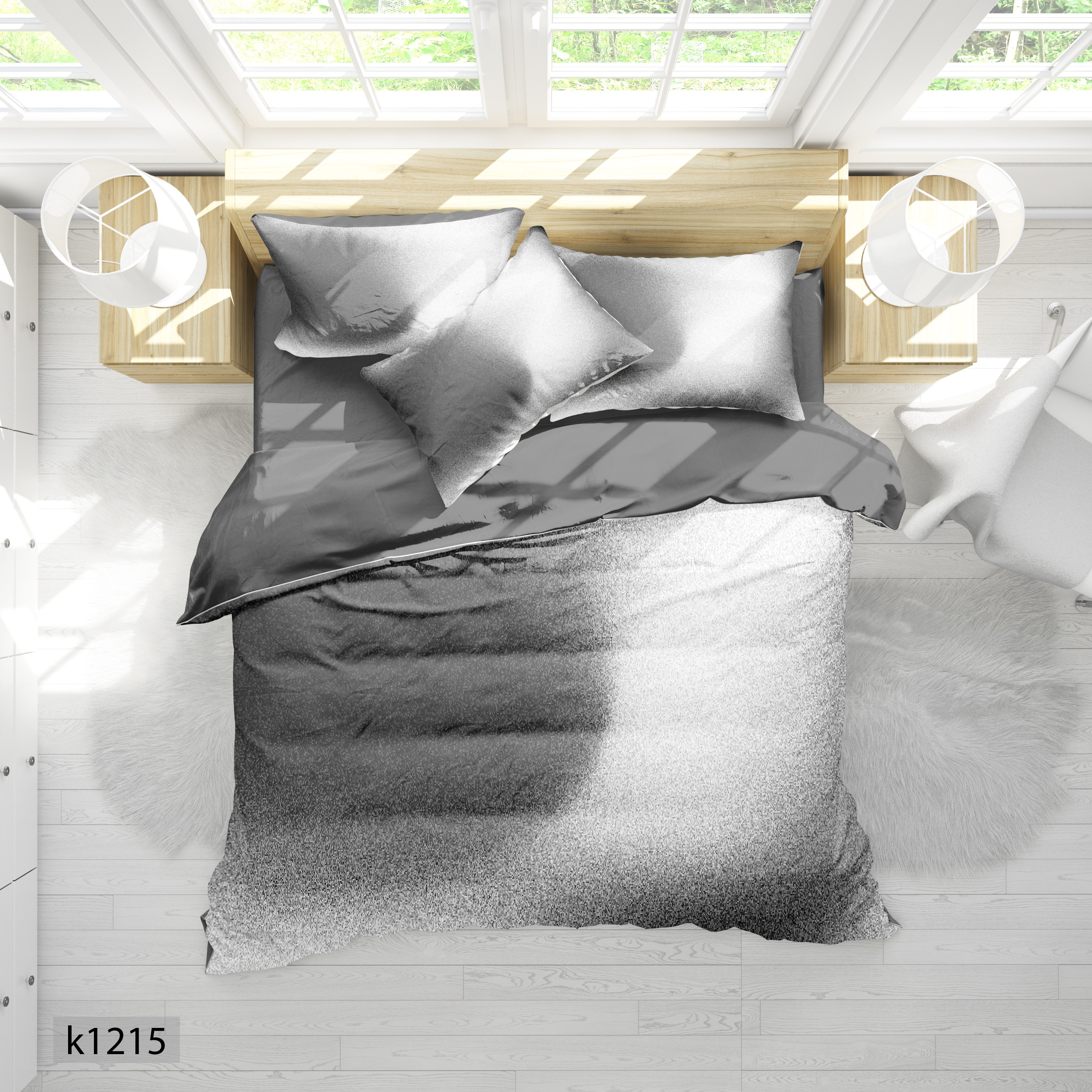 ست رو تختی چاپی 6 تیکه کالیفرنیا دو نفره   کد1215