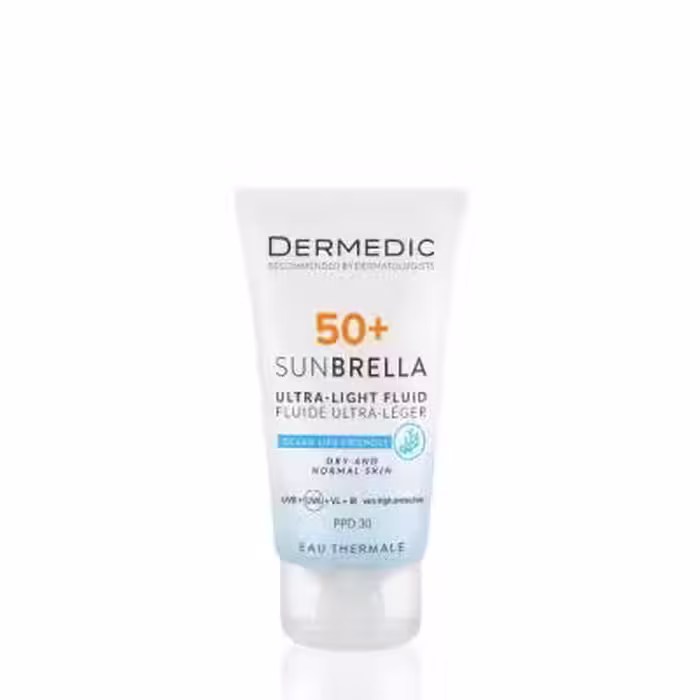 فلوئید ضد آفتاب پوست های نرمال تا خشک  SPF 50 درمدیک