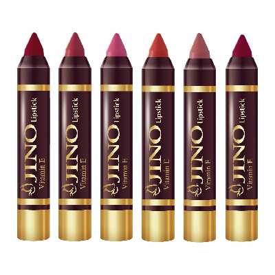   رژ لب مدادی ژینو مدل JIS2 مجموعه 6 عددی