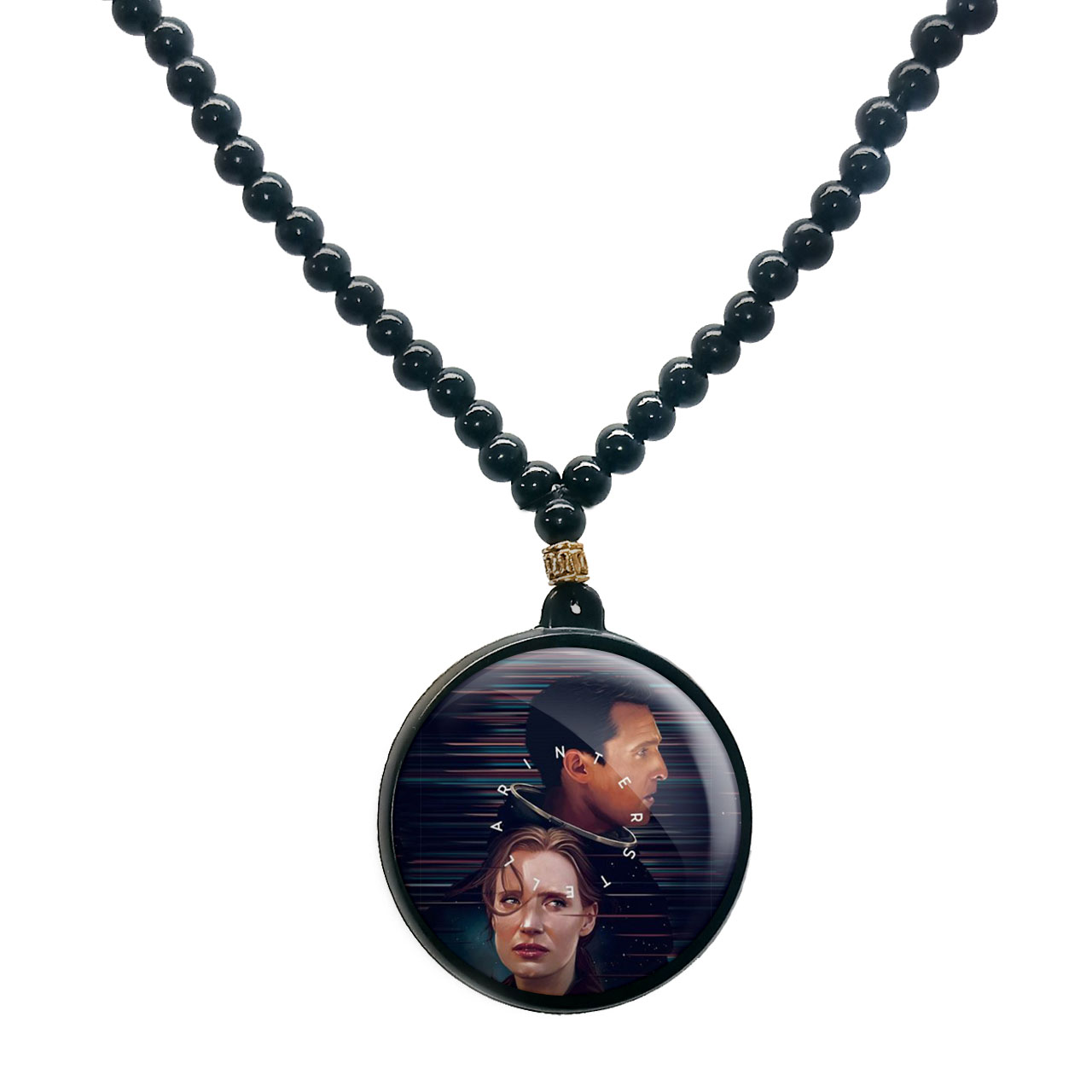 گردنبند پرمانه طرح Interstellar کد pmd.24258 مدل دو طرفه