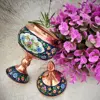 ست 3 تکه گلدان و شکلات خوری مسی مدل پرداز کد so24