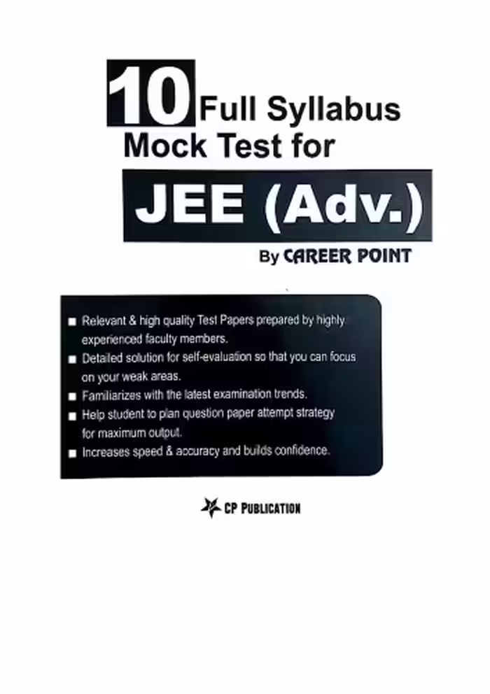 خرید و دانلود نسخه کامل کتاب 10 Full Syllabus Mock Test for IIT JEE Advanced Part 1 upto Page 240 C P Publication Career Point Kota Physics Chemistry Mathematics