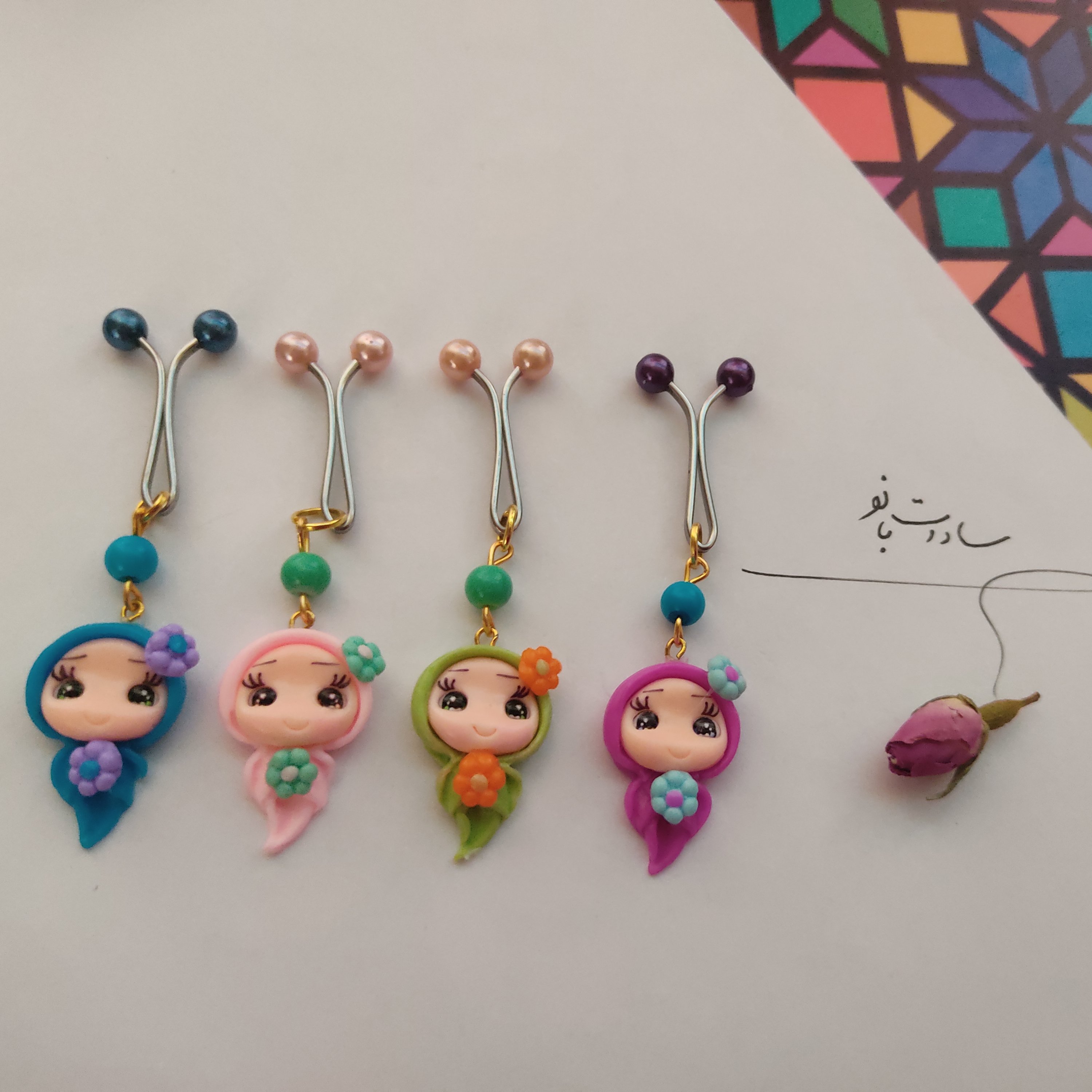 گیره روسری عروسکی  ،عروسک خمیری فانتزی و دخترونه