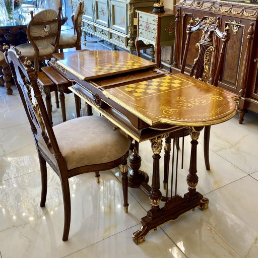 میز بازی تخته نرد و شطرنج چوبی کشویی