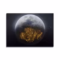 تابلو شاسی گوفی مدل ماه طرح کهکشان و ستاره ها Moon Galaxy 4k Poster کد GLD54 | دنیای قاب