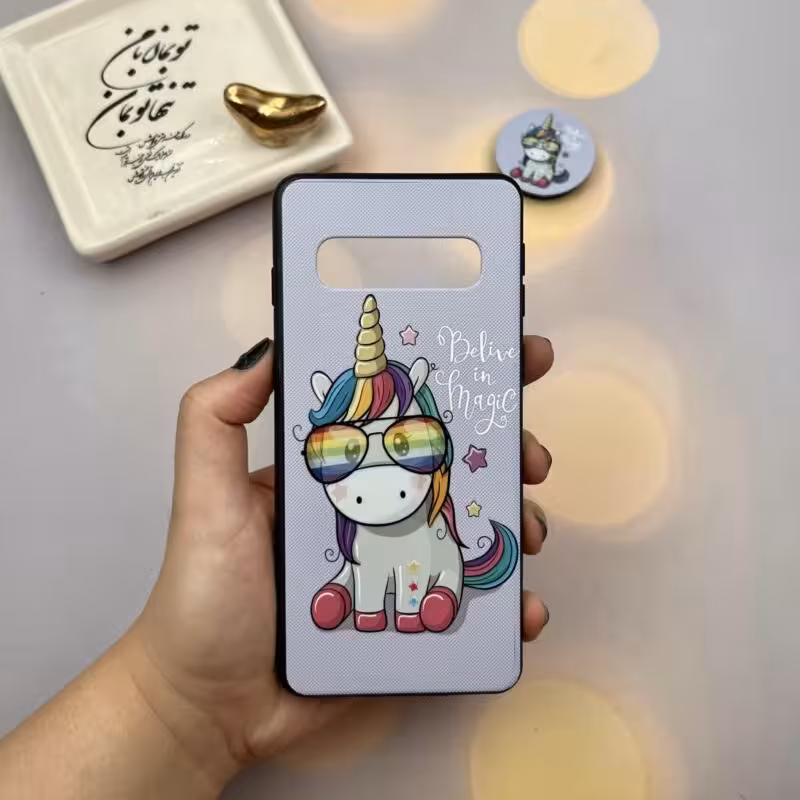 قاب گوشی Galaxy S10 سامسونگ دور ژله ای طرح فانتزی پاپ سوکت دار کد 17610