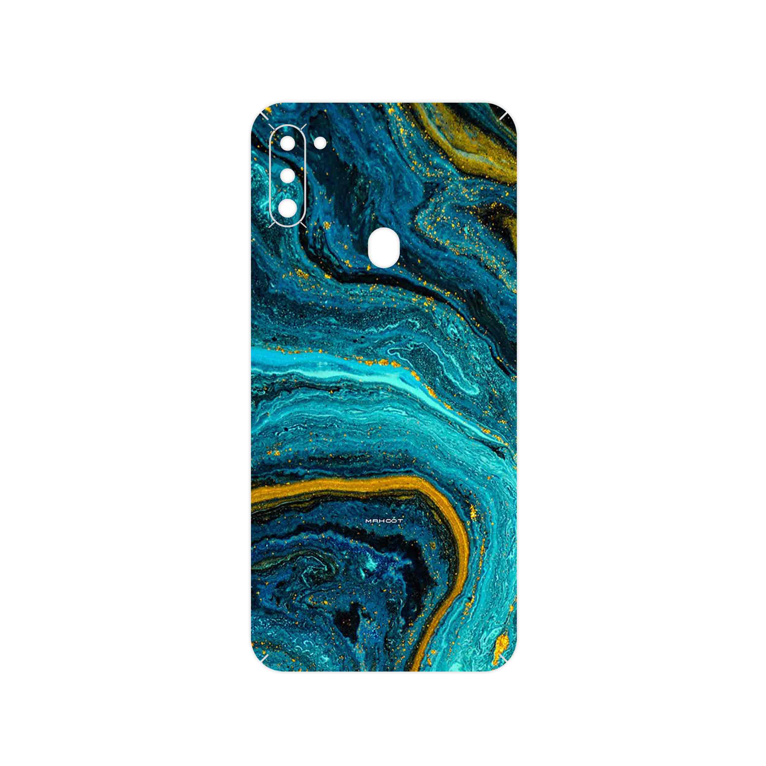 برچسب پوششی ماهوت مدل Turquoise marblewith golden streaks مناسب برای گوشی موبایل سامسونگ Galaxy A11