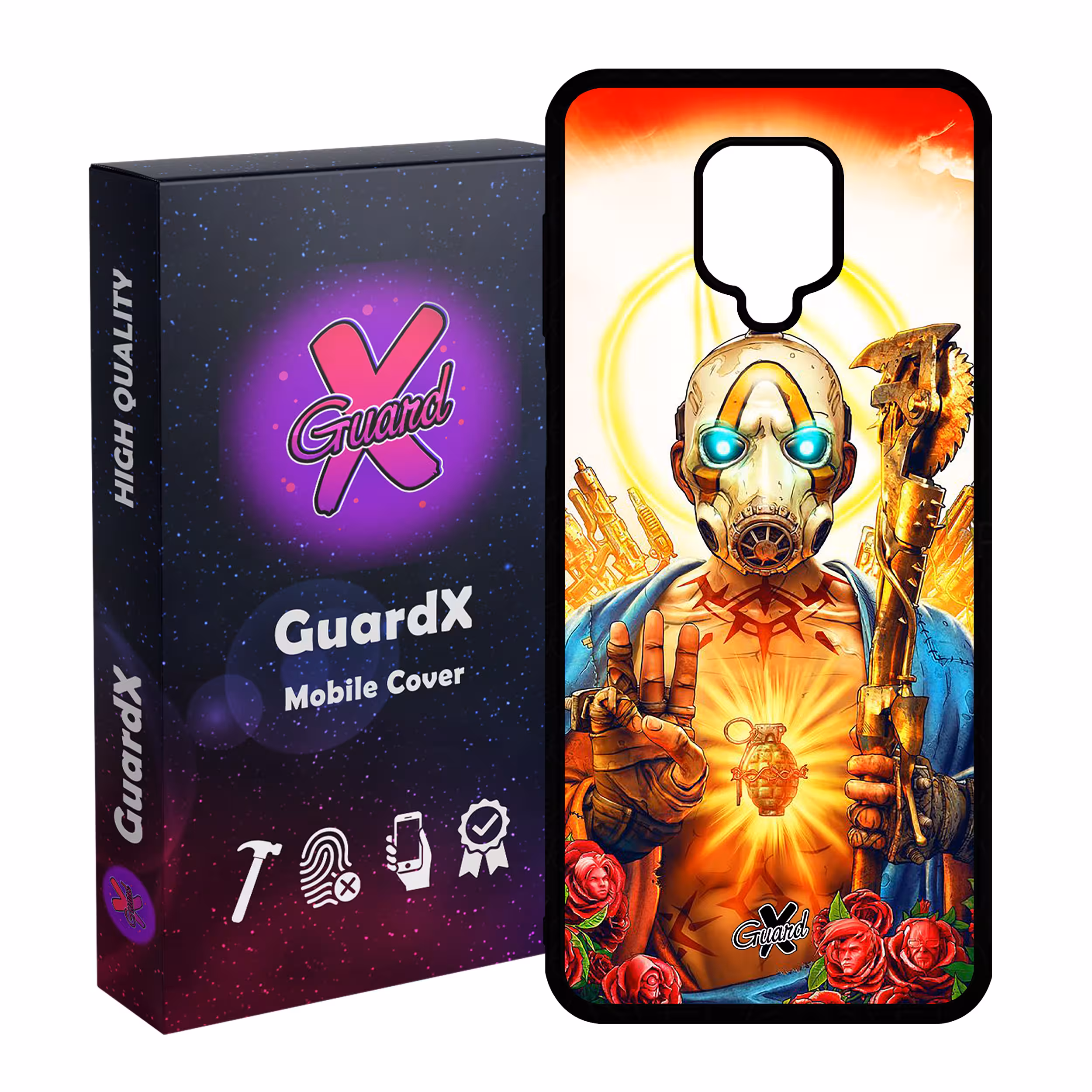 کاور گارد ایکس طرح Borderlands مدل Glass10068 مناسب برای گوشی موبایل شیائومی Redmi Note 9S / Note 9 Pro / Note 9 Pro Max