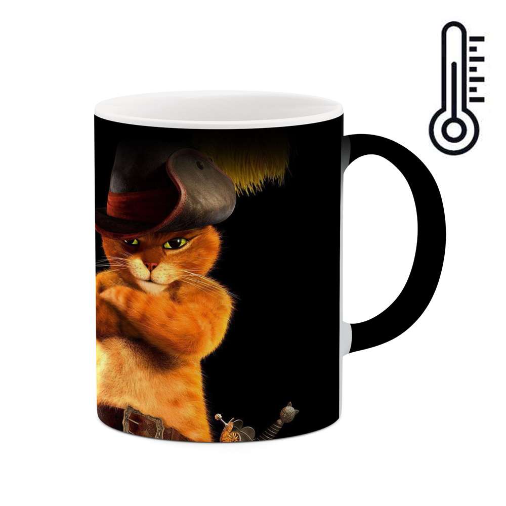 ماگ حرارتی طرح انیمیشن گربه چکمه پوش  مدل mgph15760