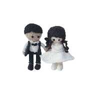 عروسک بافتنی مدل عروس و داماد مجموعه دو عددی