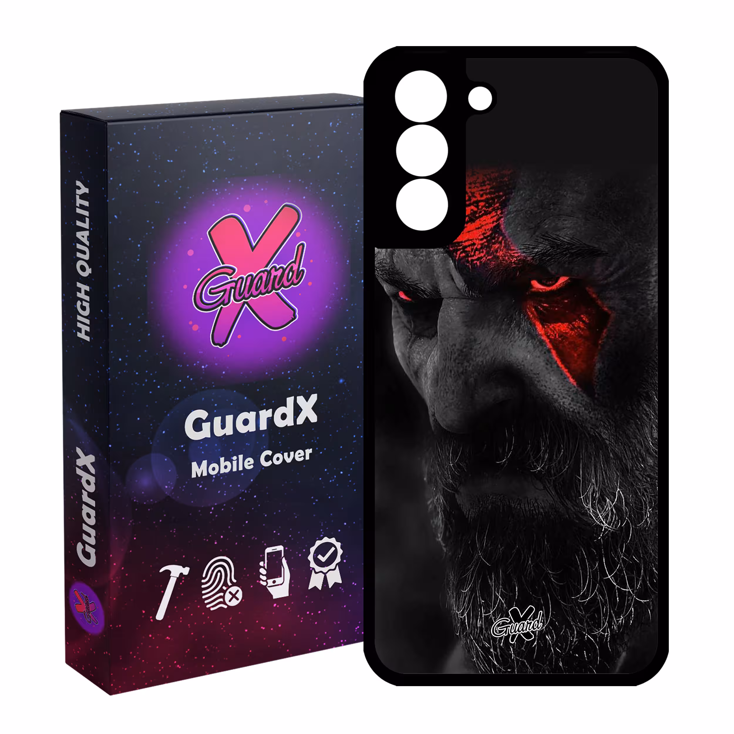 کاور گارد ایکس طرح God of War مدل Glass10349 مناسب برای گوشی موبایل سامسونگ Galaxy S21