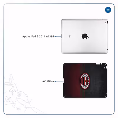 برچسب پوششی ماهوت مدل AC-Milan مناسب برای تبلت اپل iPad 2 2011 A1396
