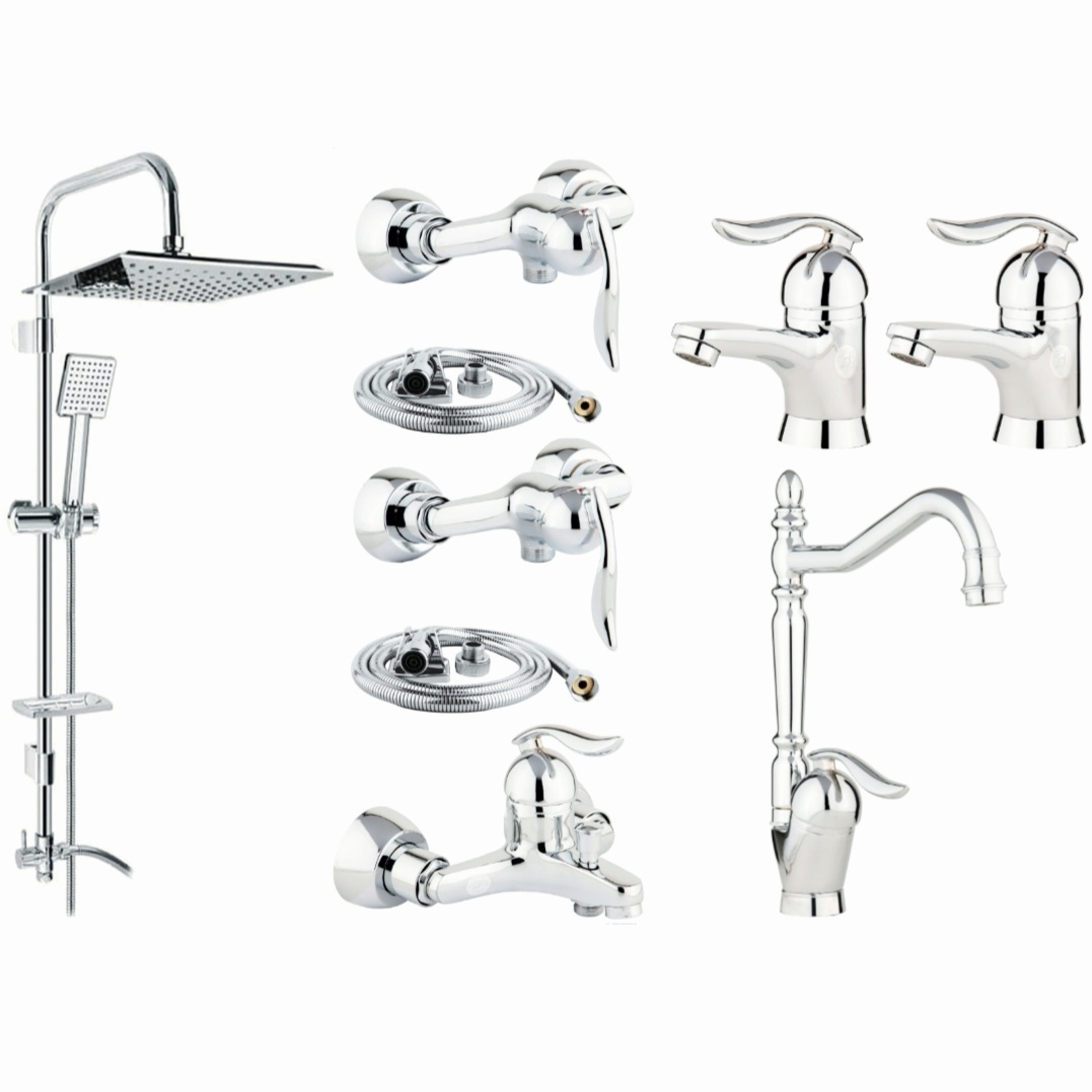 ست شیرالات شیرآلات رز مدل ونیز پلاس مجموعه 9 عددی