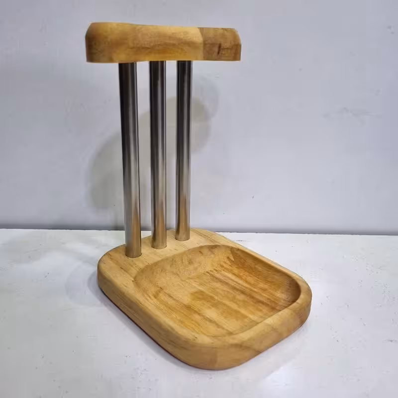 استند کنار گاز چوبی استیل