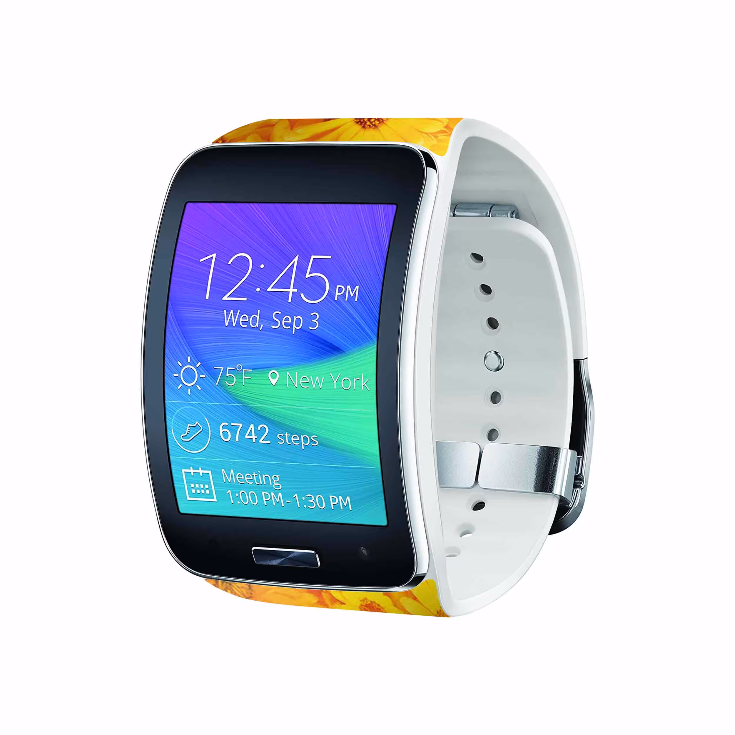 برچسب ماهوت طرح Yellow_Flower مناسب برای ساعت هوشمند سامسونگ Galaxy Gear S
