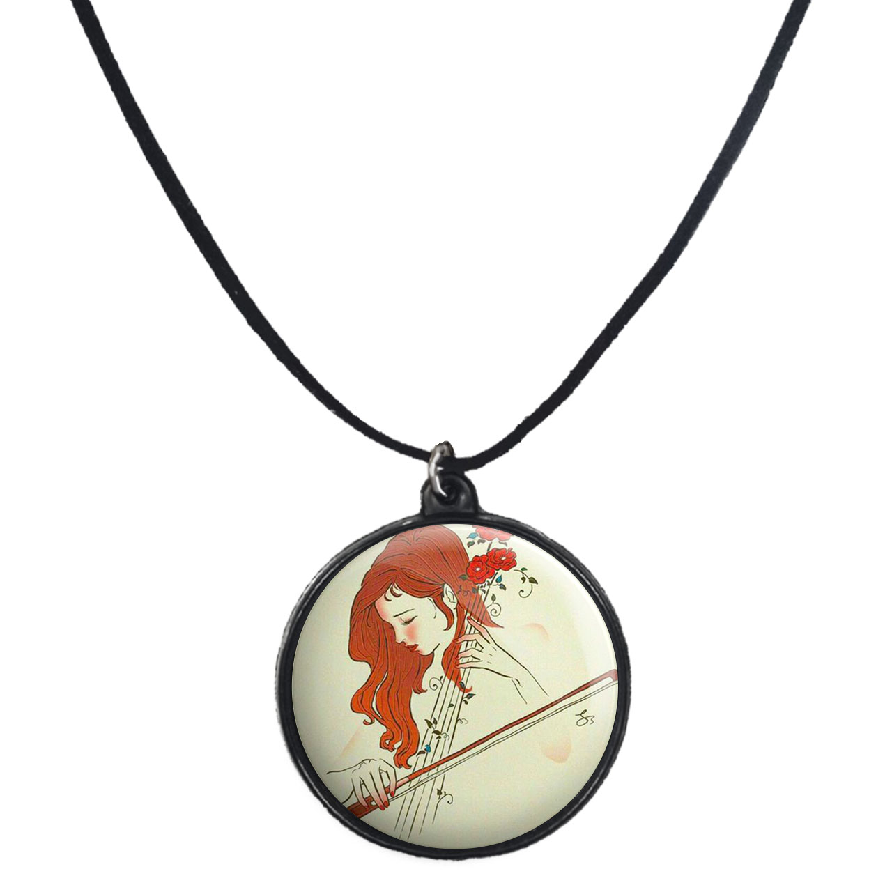 گردنبند پرمانه طرح موزیک کد pmb.3933 مدل دو طرفه