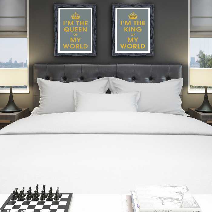 تابلو طرح King &amp; Queen مدل PrKngQen1b مجموعه 2 عددی
