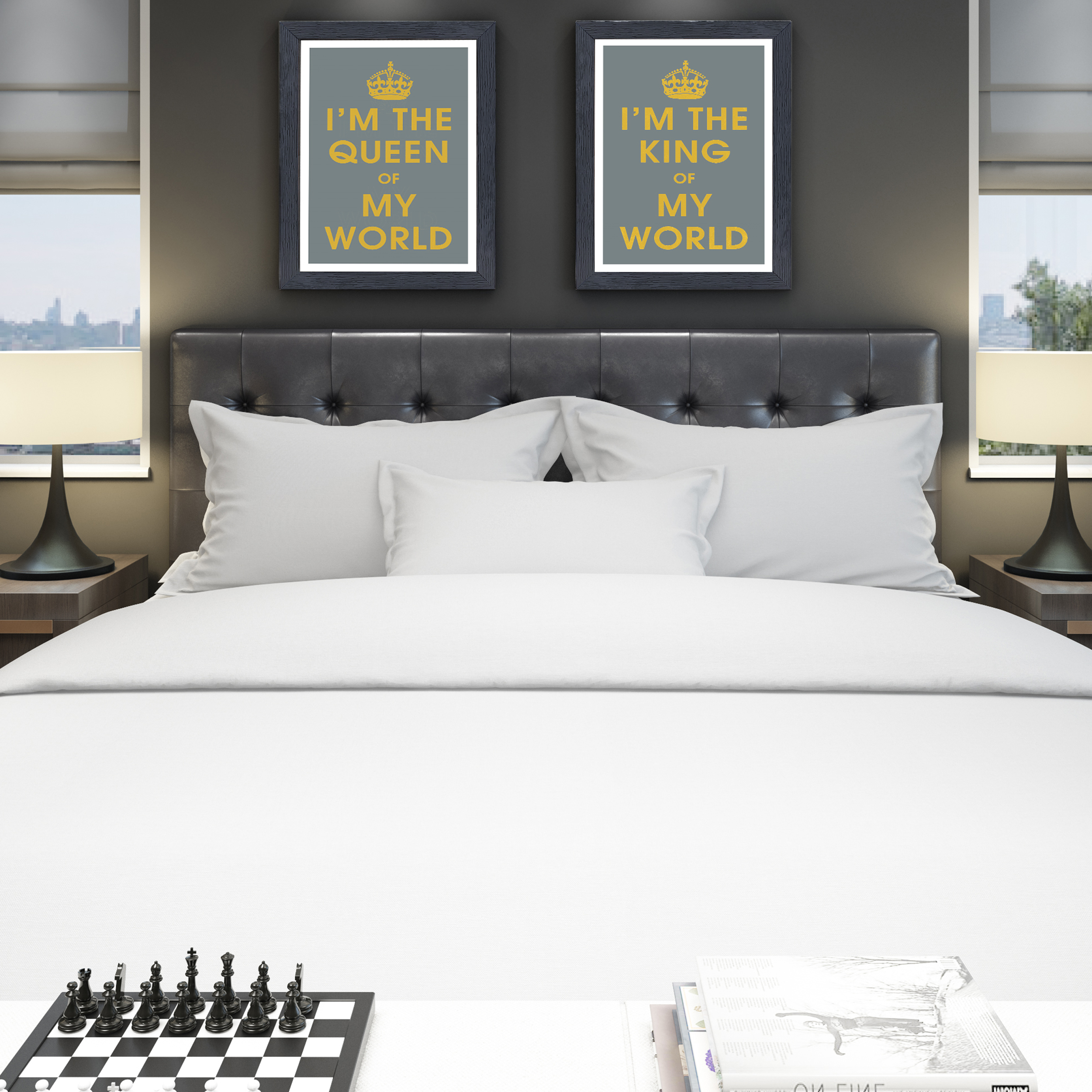 تابلو طرح King &amp; Queen مدل PrKngQen1b مجموعه 2 عددی