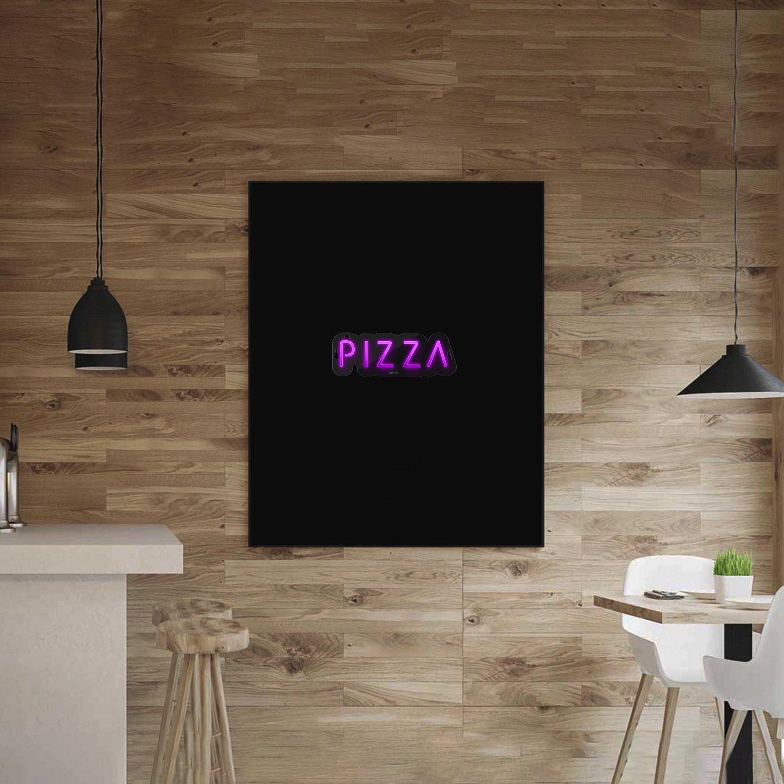 چراغ دیواری نئون دیزاین طرح Pizza-Text_PR