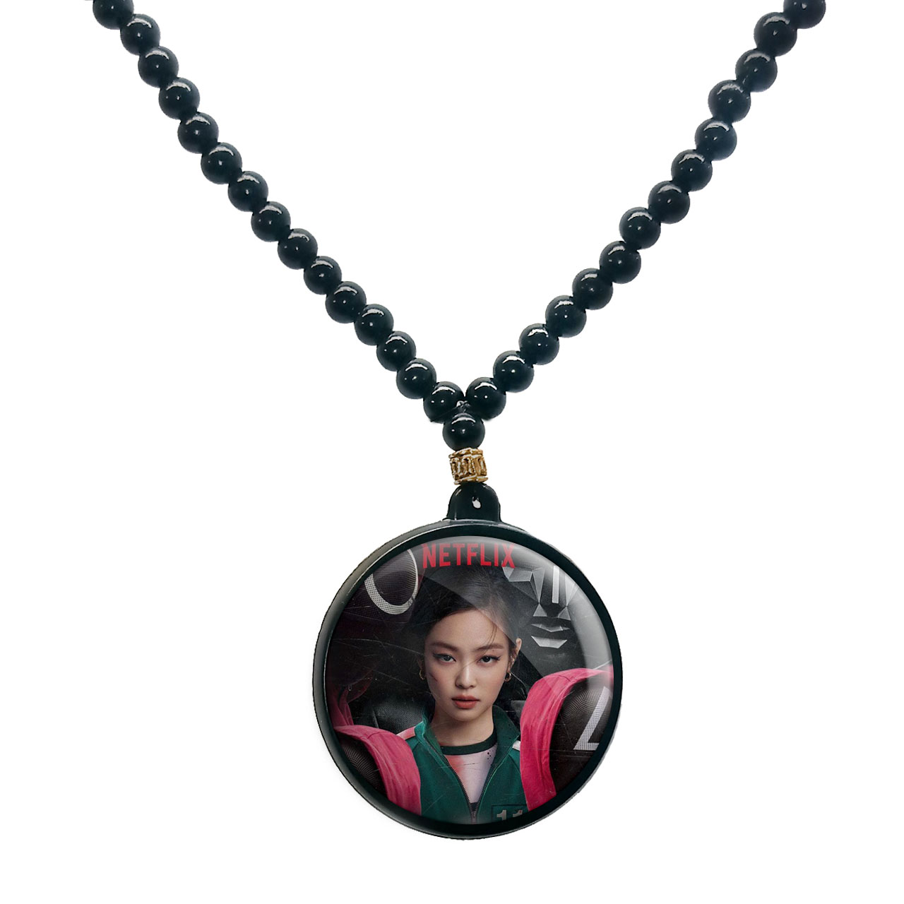 گردنبند پرمانه طرح بلک پینک کد pmd.18144