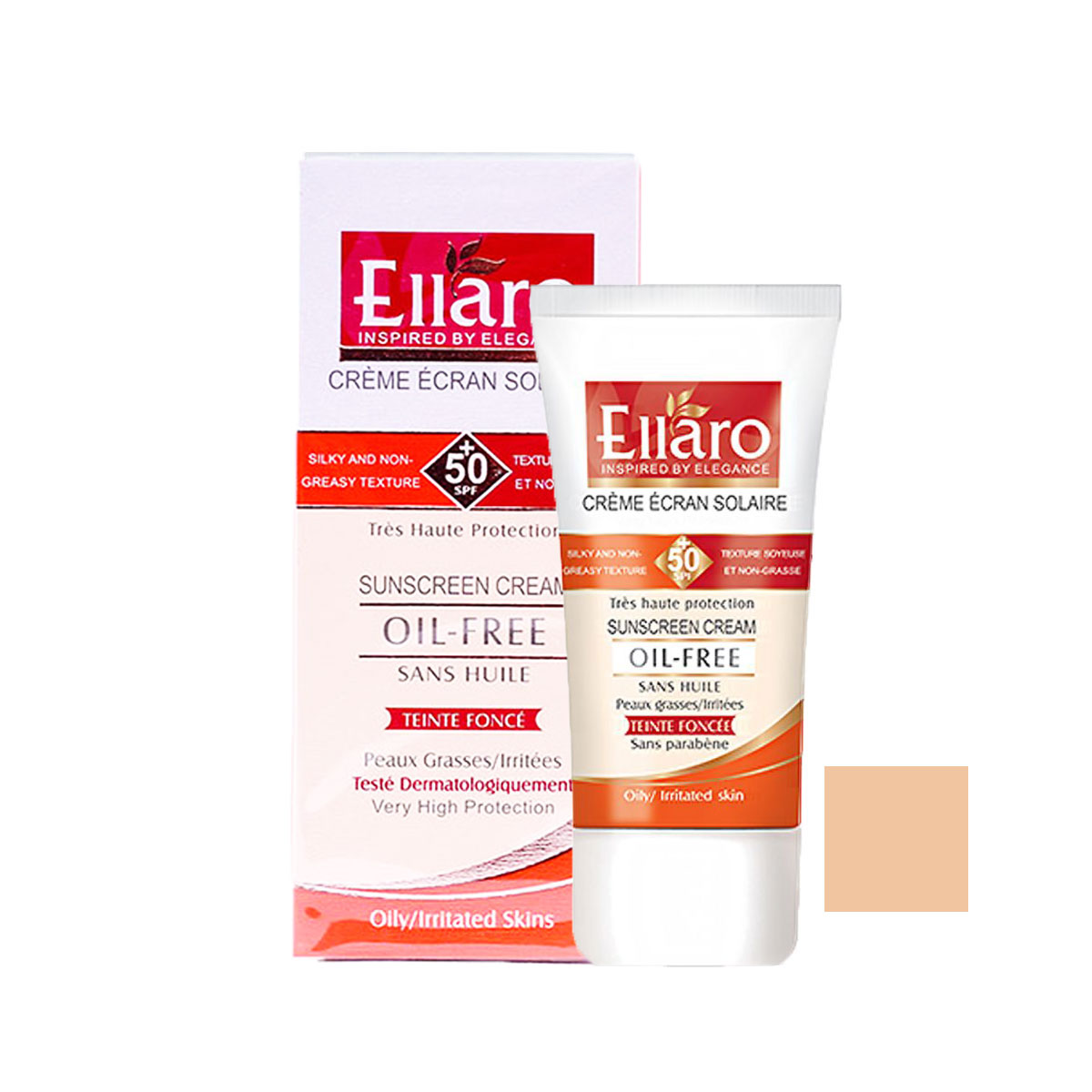 کرم ضدآفتاب الارو رنگی پوست چرب Ellaro SPF50