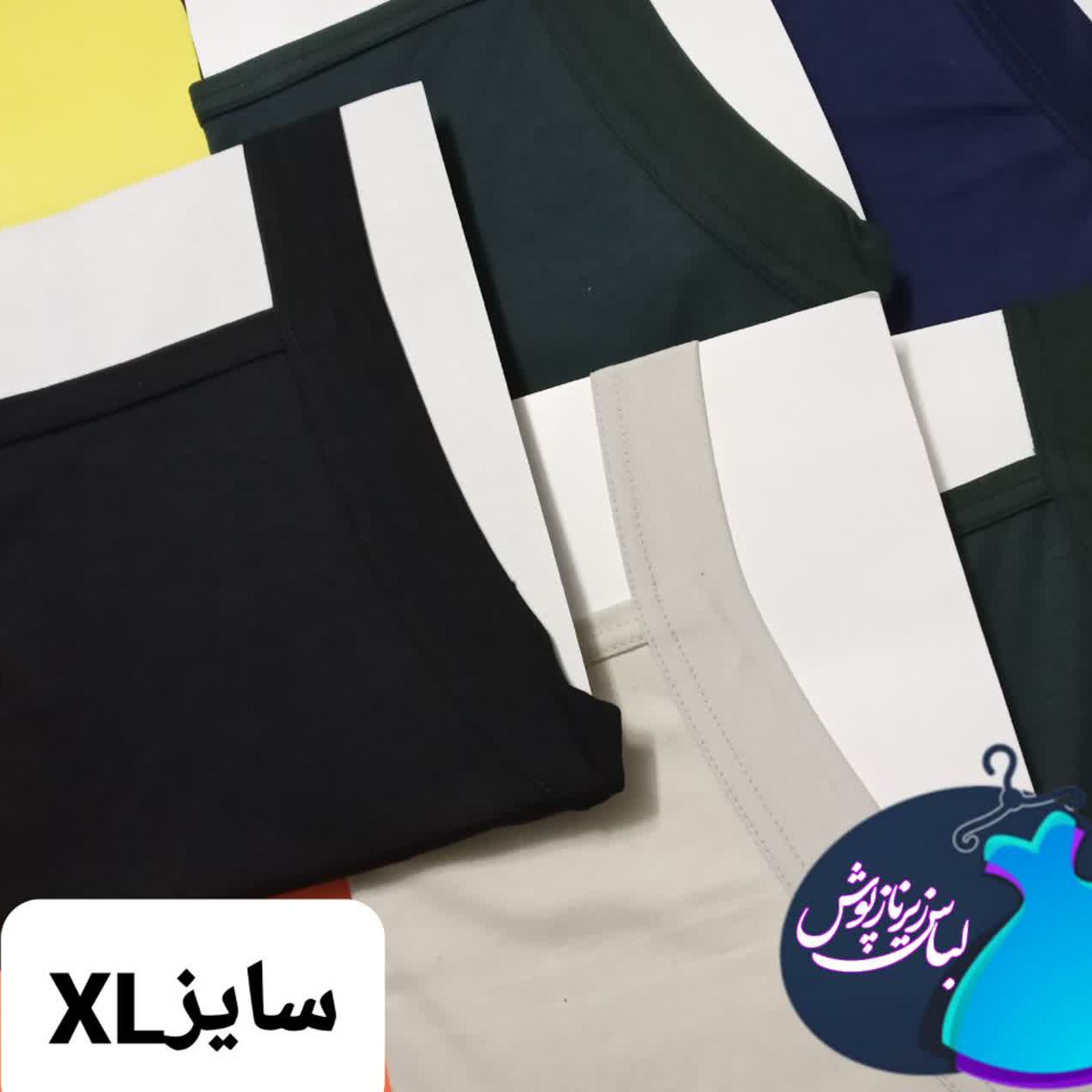 پک3تایی زیرپوش مردانه یقه خشتی 100درصد کتان رنگی سایزXL رنگهای متنوع
