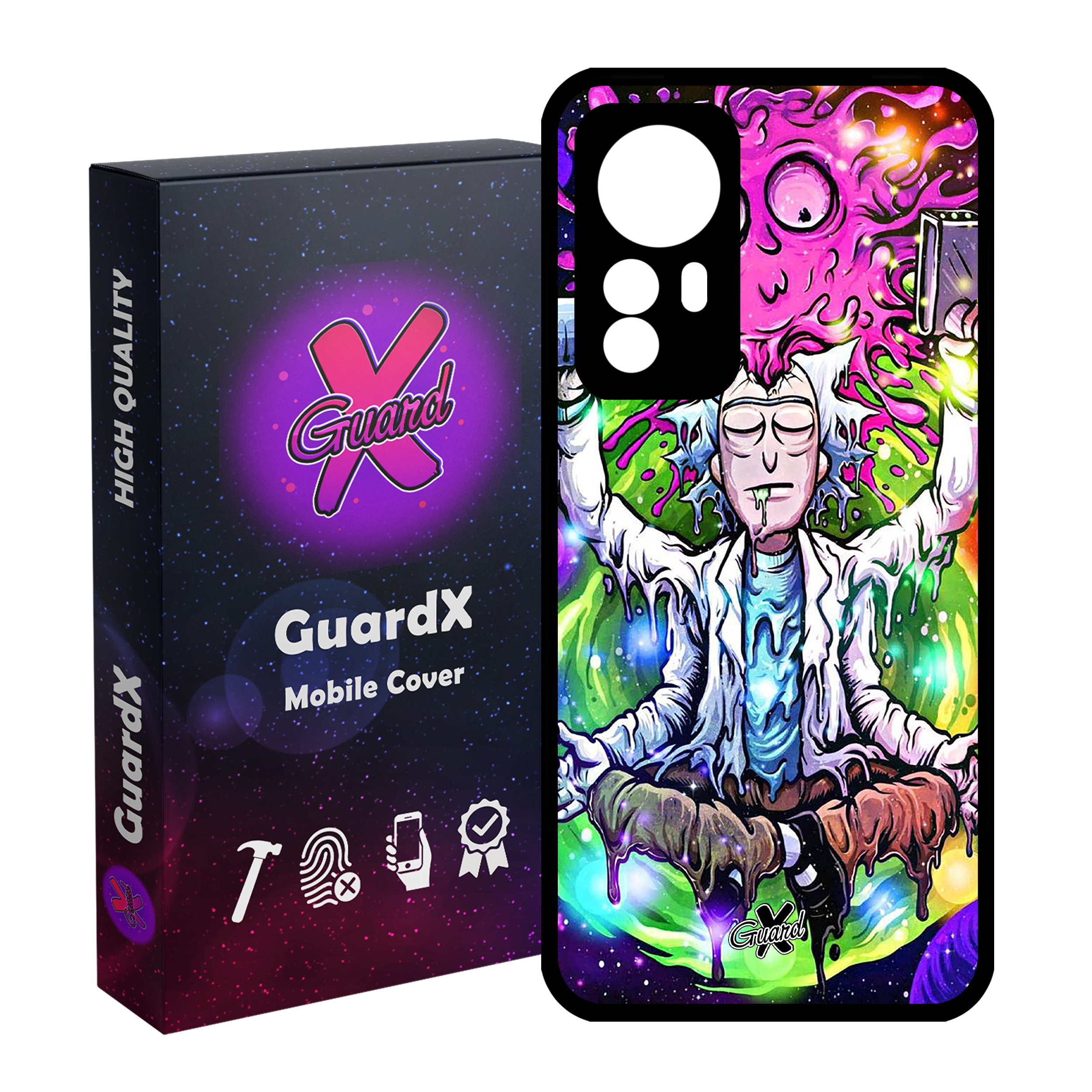 کاور گارد ایکس طرح Rick and Morty مدل Glass10175 مناسب برای گوشی موبایل شیائومی Mi 12 Pro/Mi 12S Pro