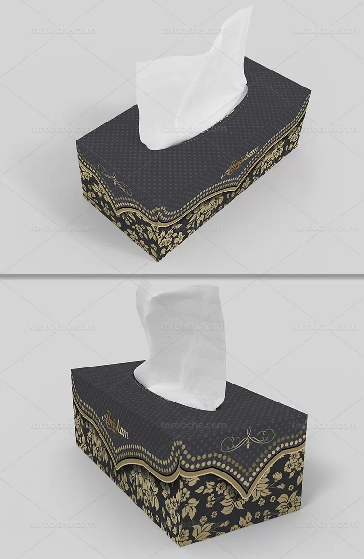 طرح جعبه دستمال کاغذی لایه باز | گرافیک با طعم تربچه