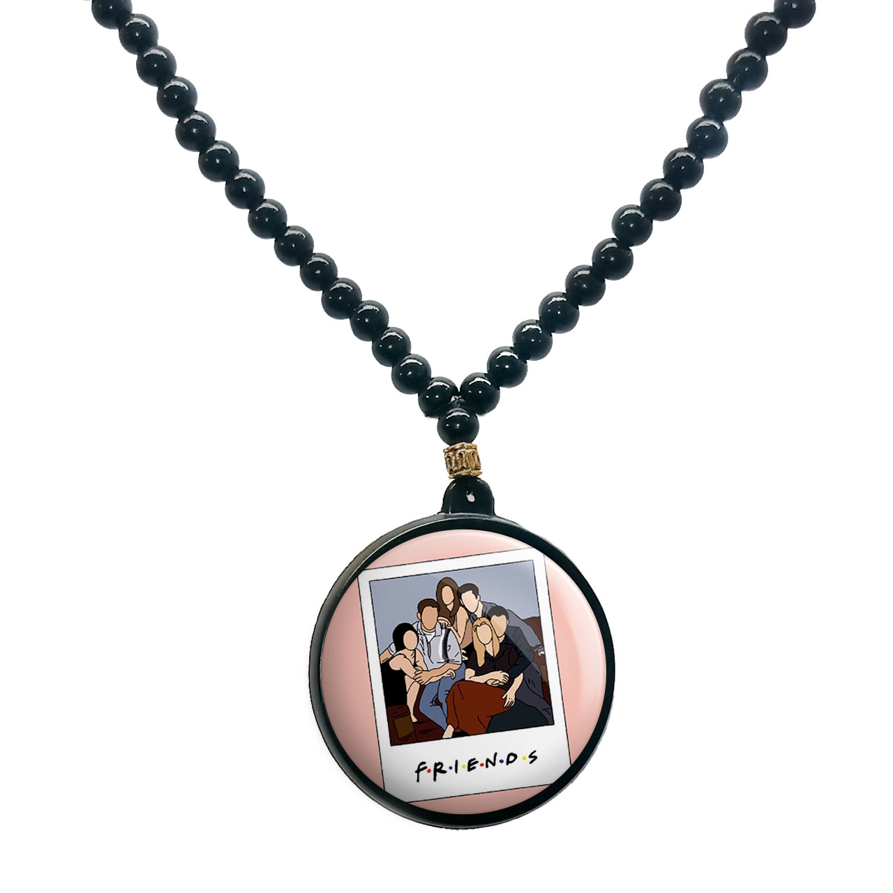 گردنبند پرمانه طرح فرندز کد pmd.18917 مدل دو طرفه