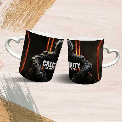 ماگ مدل دسته قلبی طرح بازی کال آف دیوتی call of duty کد 33