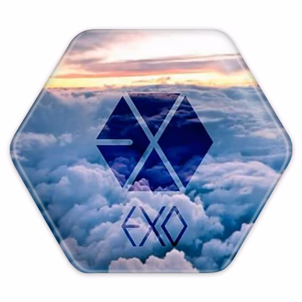 پیکسل خندالو طرح گروه اکسو EXO مدل 6 ضلعی کد 1026