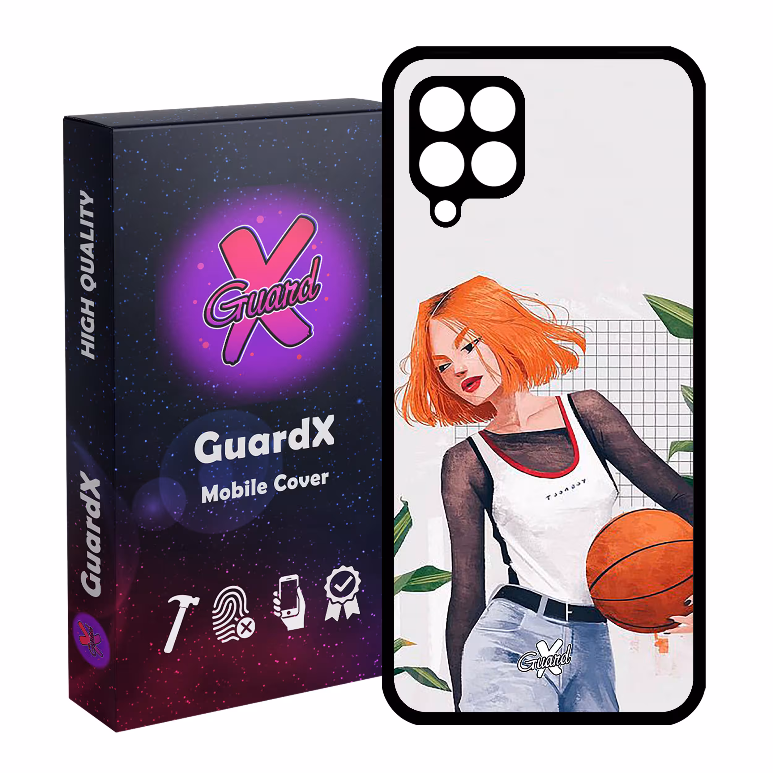 کاور گارد ایکس طرح Girl مدل Glass10338 مناسب برای گوشی موبایل سامسونگ Galaxy A12