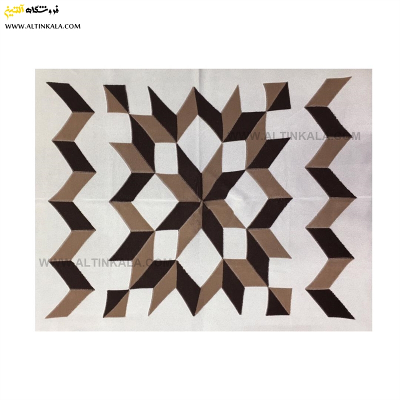 شال مبل بافت سوپر (تراکم بالا) طرح سه بعدی سایز 150×200 رنگ قهوه ای مشکی منگوله دار