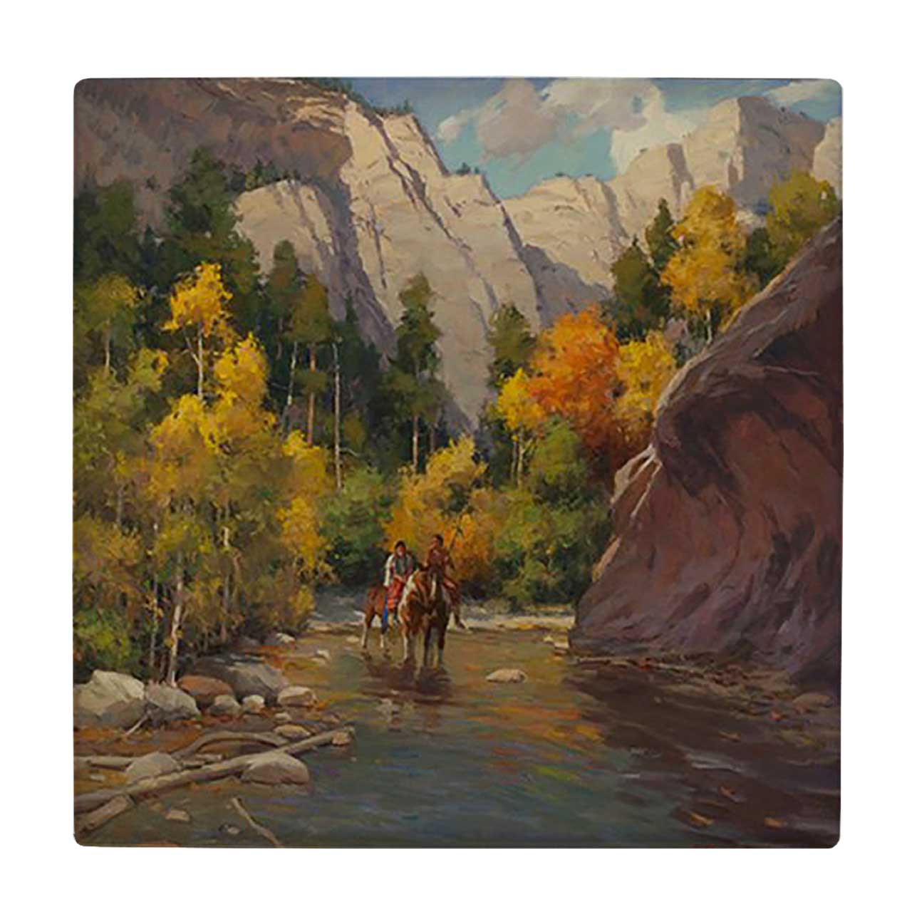 کاشی کارنیلا طرح  نقاشی رودخانه کوهستانی کد wkk1950