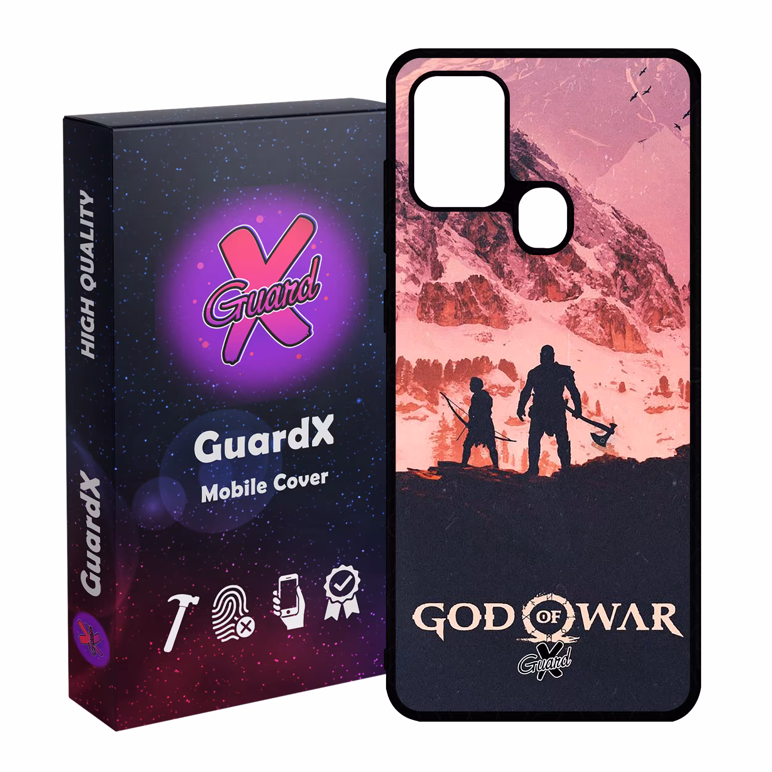 کاور گارد ایکس طرح God of War مدل Glass10075 مناسب برای گوشی موبایل سامسونگ Galaxy A21s