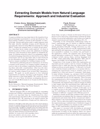 خرید و دانلود نسخه کامل کتاب Extracting Domain Models from Natural-Language Requirements: Approach and Industrial Evaluation