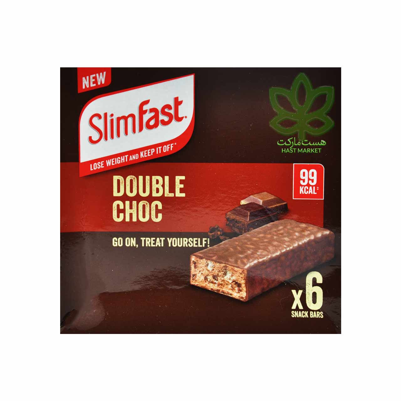 شکلات بار رژیمی دبل چوک 6 عدد اسلیم فست - slimfast