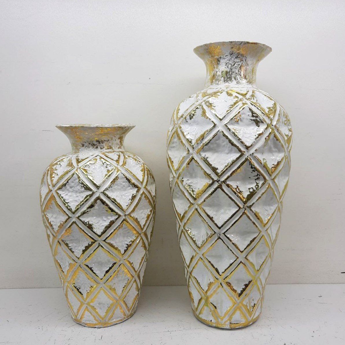 گلدون پلی استری دوتایی کوچک وبزرگ