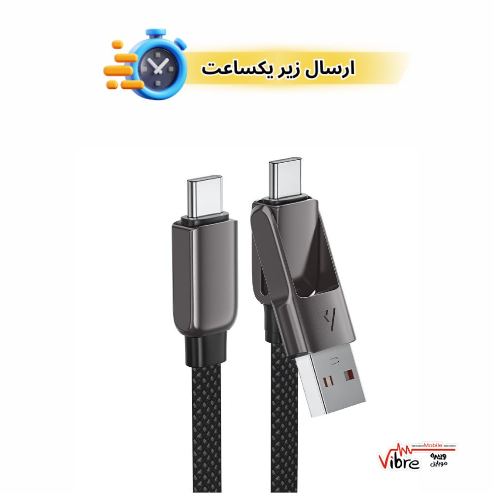 کابل دو سر Type-C و USB ایس فست ACEFAST C13-05 طول 20 سانتی‌متر توان 60 وات