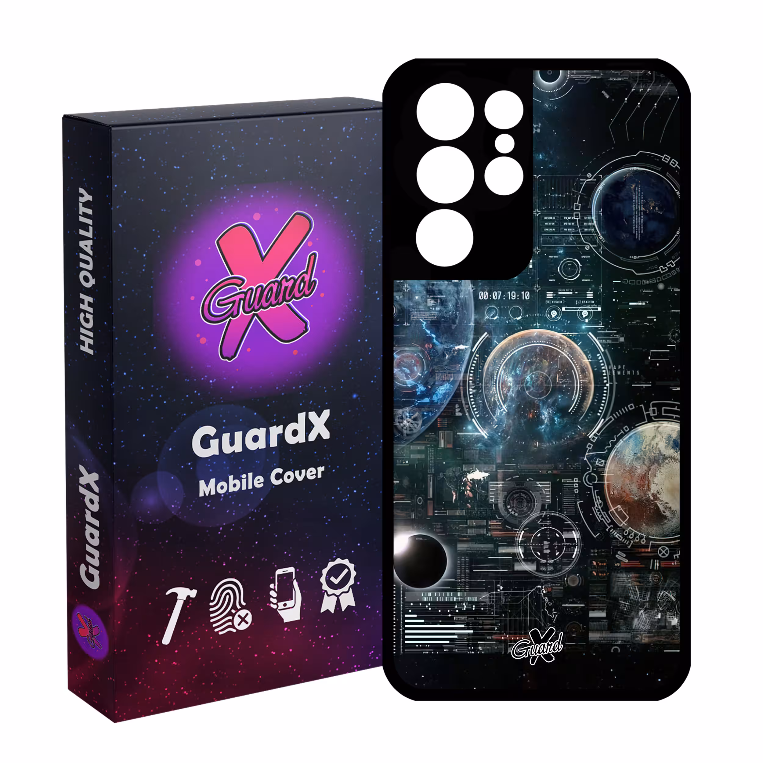 کاور گارد ایکس طرح فضا مدل Glass10512 مناسب برای گوشی موبایل سامسونگ Galaxy S21 Ultra