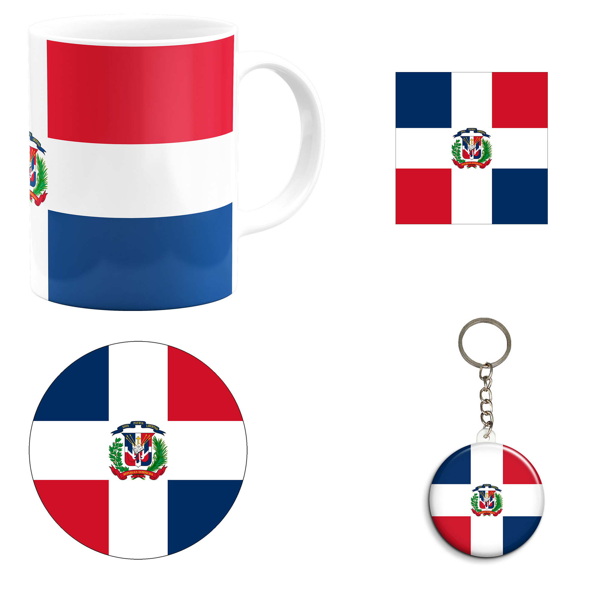 ست هدیه ماگ طرح پرچم جمهوری دومینیکن مدل Dominican Republic کد M1