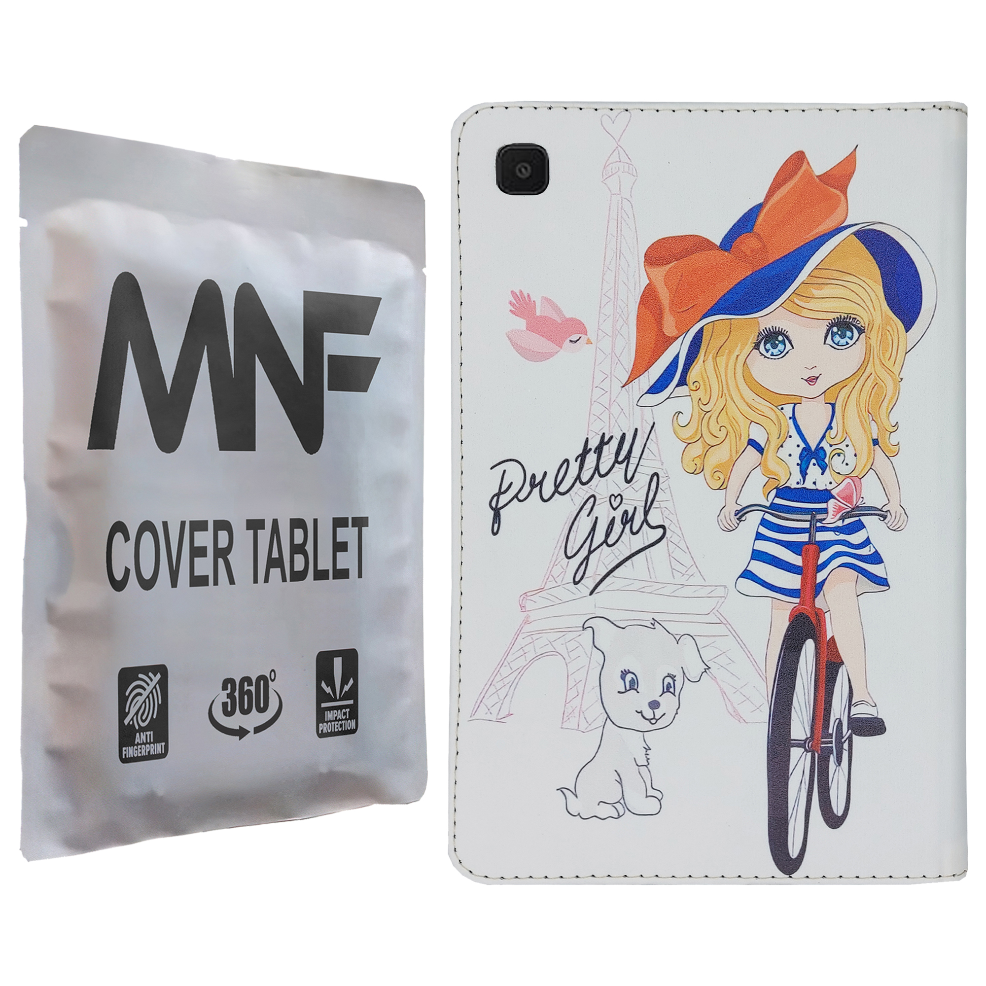 کیف کلاسوری ام ان اف طرح دختر فانتزی و برج ایفل کد M-073 مناسب برای تبلت سامسونگ Galaxy Tab A 8.0 2019 T290 / T295