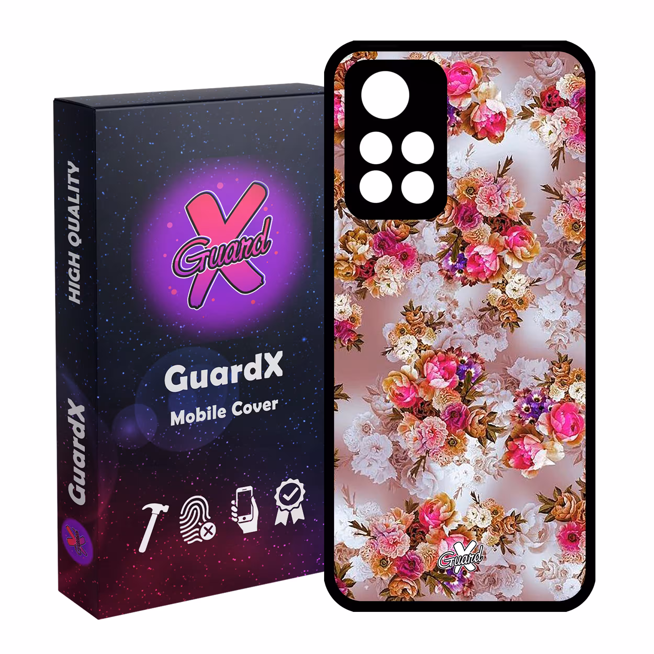 کاور گارد ایکس طرح گل مدل Glass10333 مناسب برای گوشی موبایل شیائومی Poco M4 Pro 5G/Redmi Note 11T 5G/Redmi Note 11S 5G