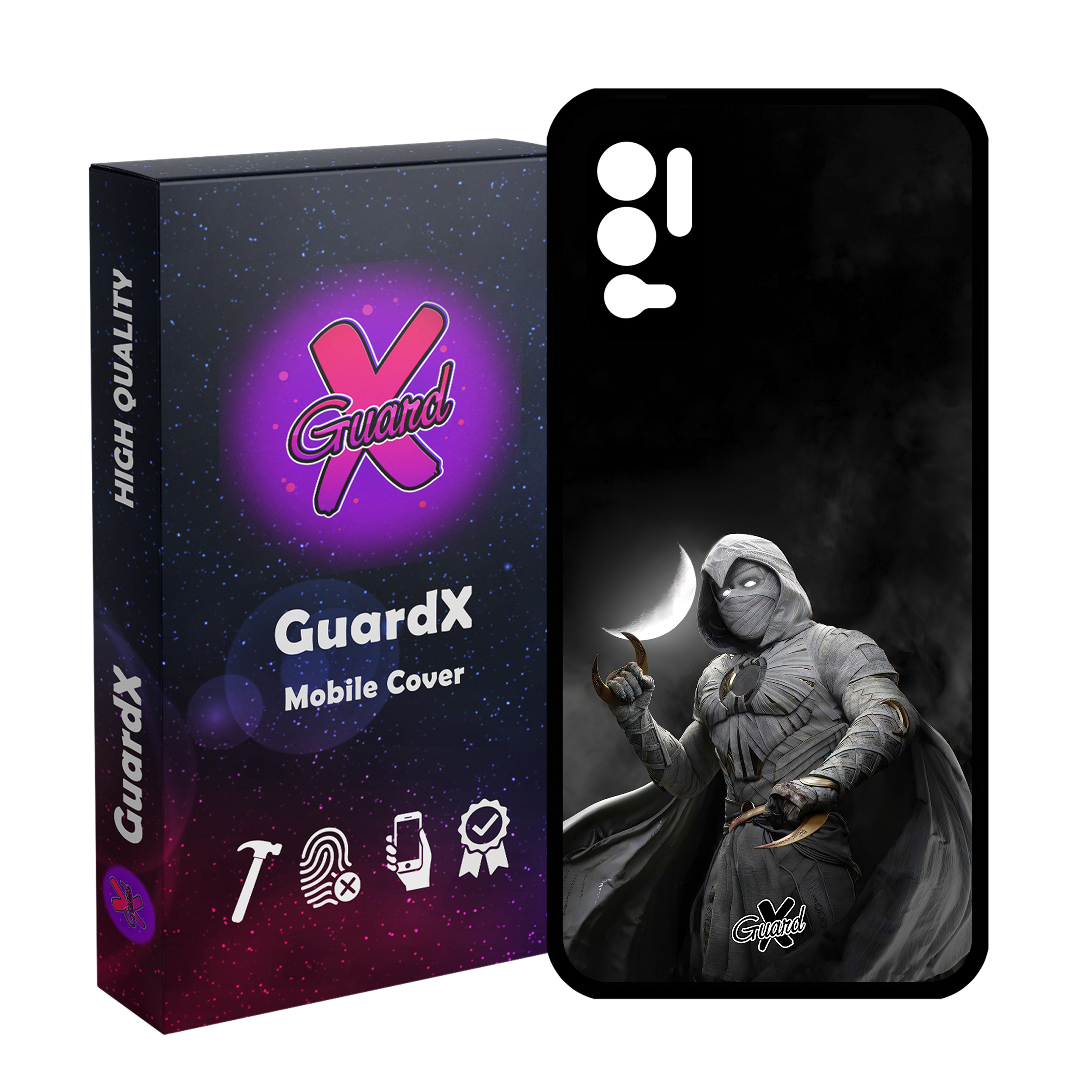 کاور گارد ایکس طرح Moon Knight مدل Glass10482 مناسب برای گوشی موبایل شیائومی Redmi Note 10 5G/Poco M3 Pro /Redmi Note 10T 5G