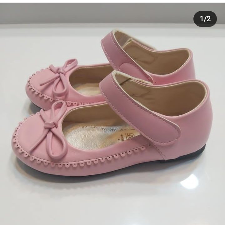 کفش مجلسی دخترانه رنگ کالباس رویه فوم چسبی سایز 26-30 