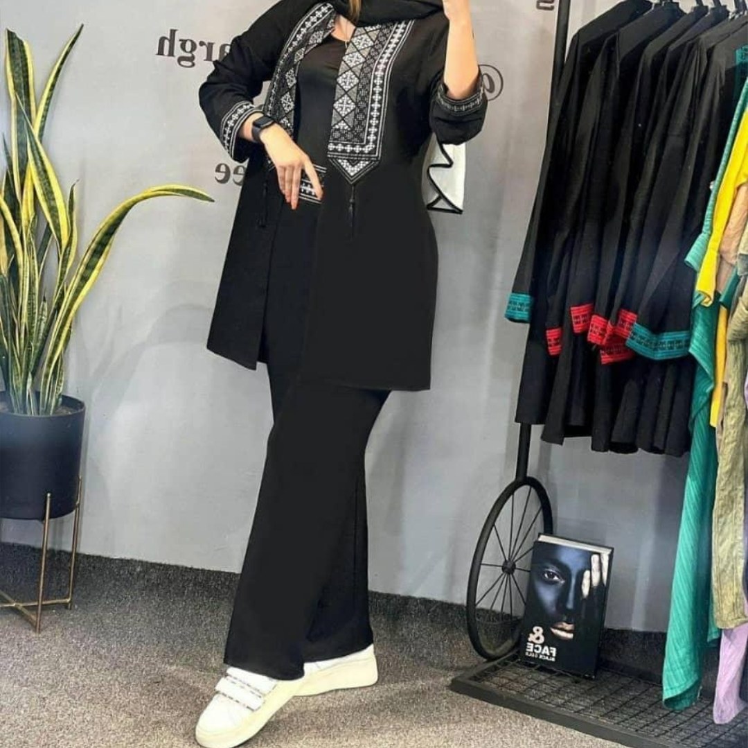 مانتو شلوار گلدوزی سنتی ابروبادی
