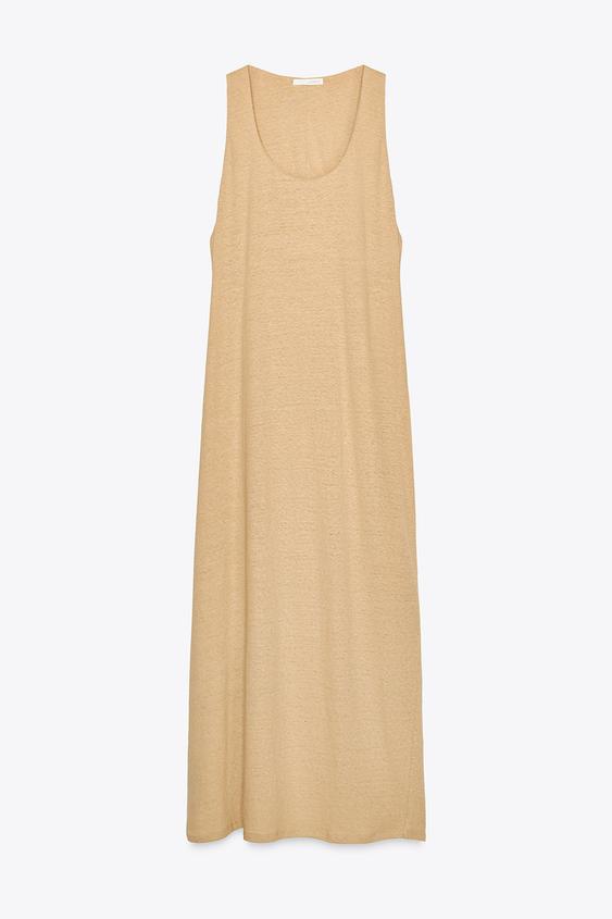 لباس میدی زنانه زارا LINEN BLEND MIDI DRESS | تهران زارا TehranZara