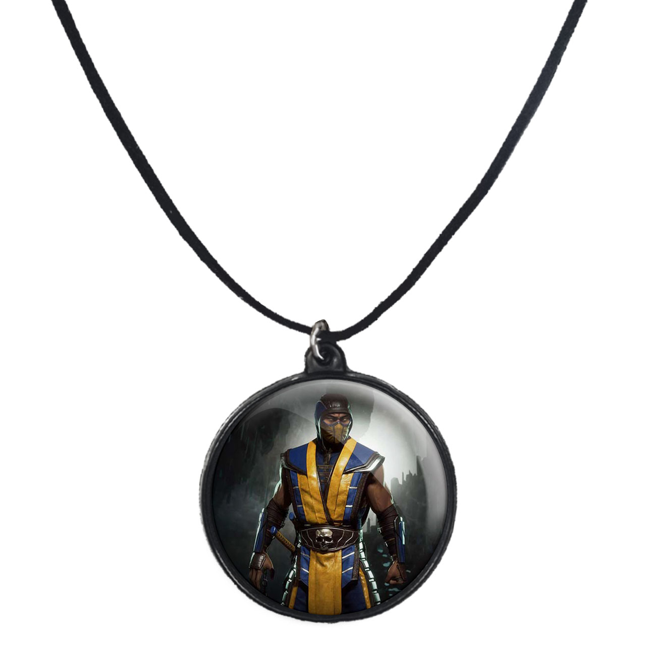 گردنبند پرمانه طرح مورتال کامبت کد pmb.1578 مدل دو طرفه